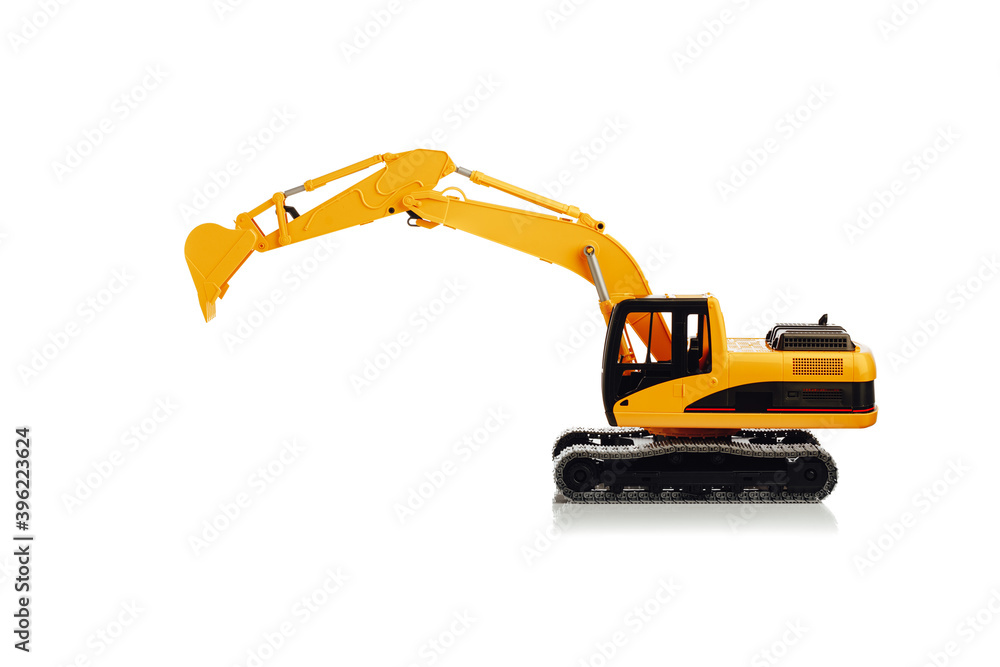 excavator model isolated on white background excavator model isolated on white background