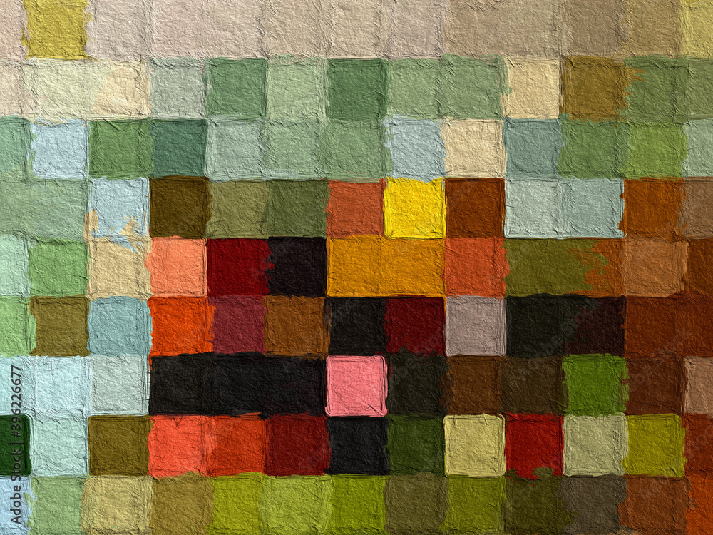 Colorful square pattern with a rough texture background. Background texture wall and have copy space for text. Picture for creative wallpaper or design art work. Colorful square pattern with a rough texture background. Background texture wall and have copy space for text. Picture for creative wallpaper or design art work.
