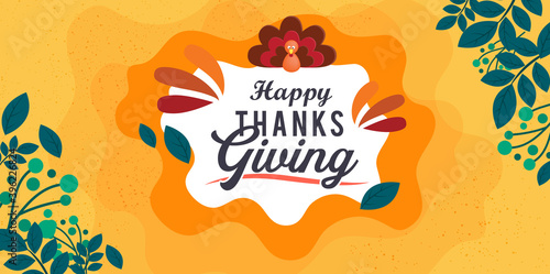 Hand drawn Thanksgiving typography poster with christian cross.
