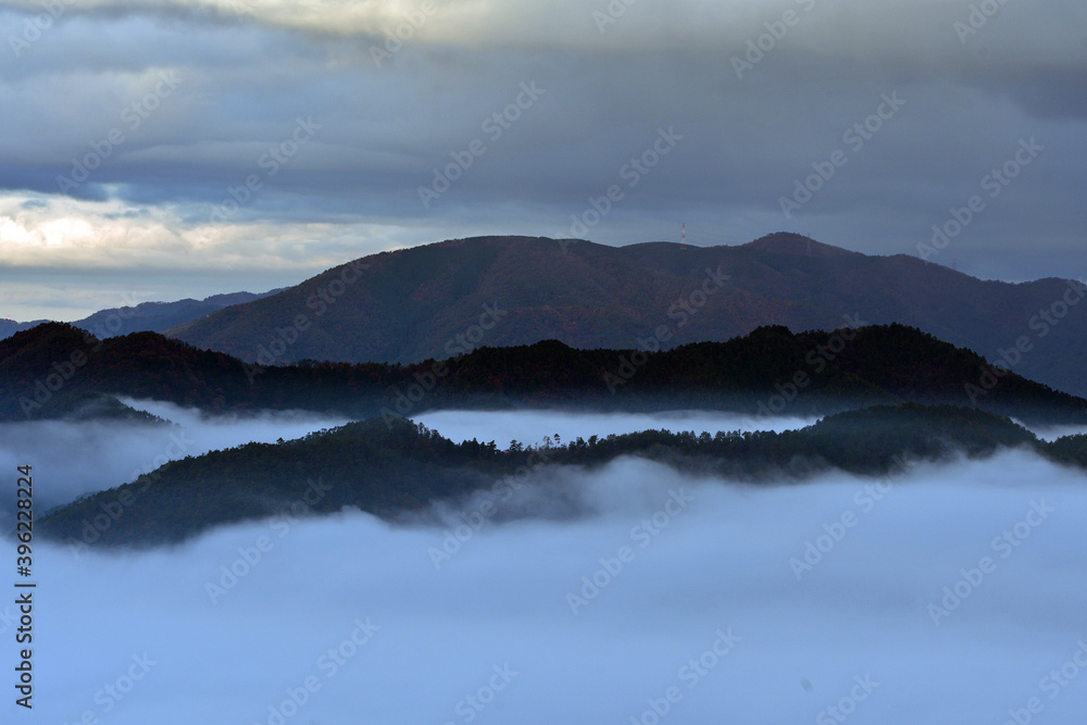 Fototapeta premium 霧の都「亀岡霧のテラス」からの雲海絶景