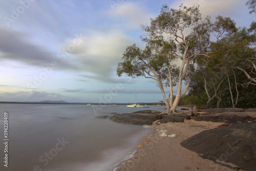 Summer sunrise over the Lake Cootharaba near Boreen Point, on the Sunshine Coast of Australia photo