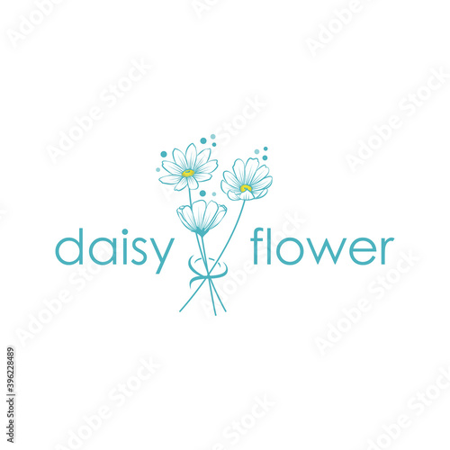 beautiful daisy flower logo icon illustration