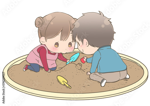 砂場で遊ぶ子供たち