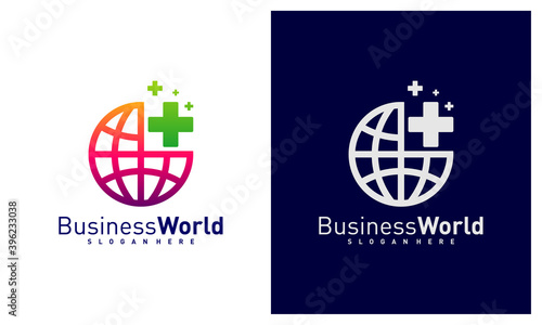 Medical World logo vector template, Creative world logo design concepts