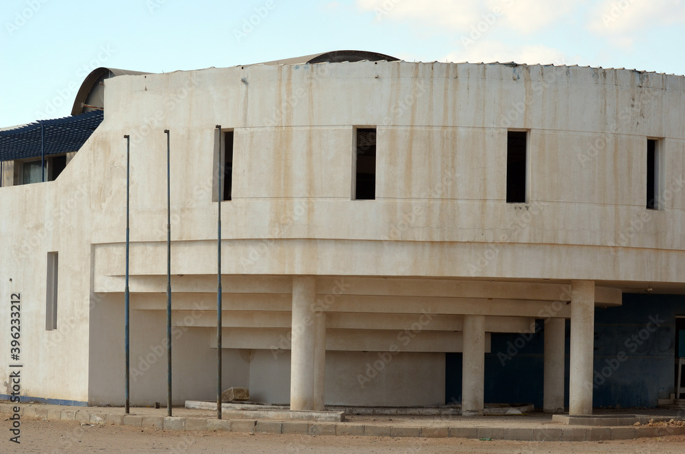 Empty streets and abandoned houses. Sharm El Sheikh, Egypt 