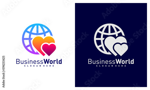 World Love logo vector template, Creative world logo design concepts