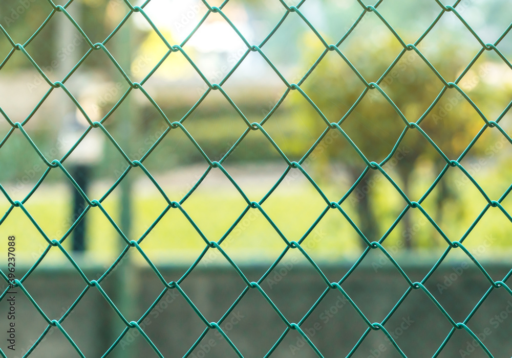 Fototapeta premium Green fence net steel