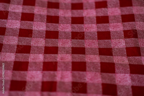 red and white tablecloth