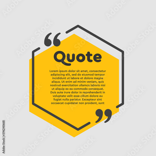Quote hex text with bracket, vector background