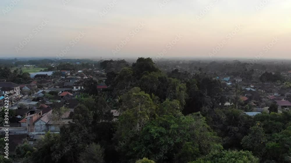 Drone shot of Ubud, Bali, Indonesia, on a hot, sunny day at sunset. Drone shot of Ubud, Bali, Indonesia, on a hot, sunny day at sunset.