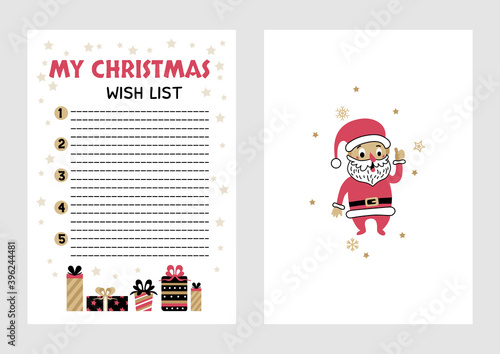 Wallpaper Mural Christmas Wish List design template. Vector illustration. Hand drawn decor from holiday background. Printable design Torontodigital.ca