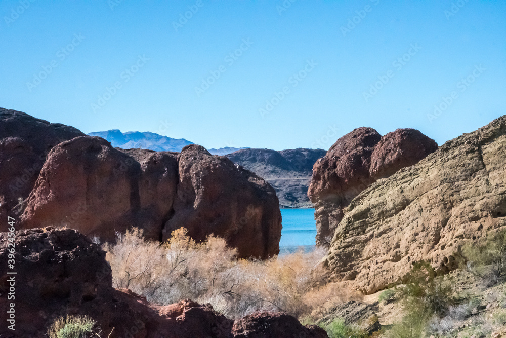 An overlooking view of nature in Lake Havasu, Arizona