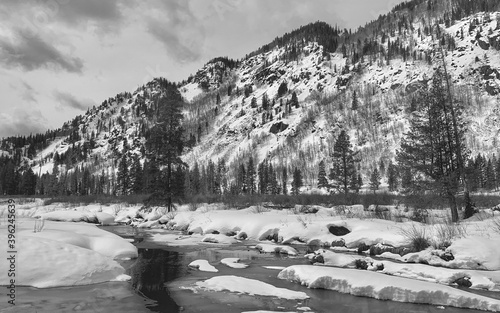 Mountain landscape in winter