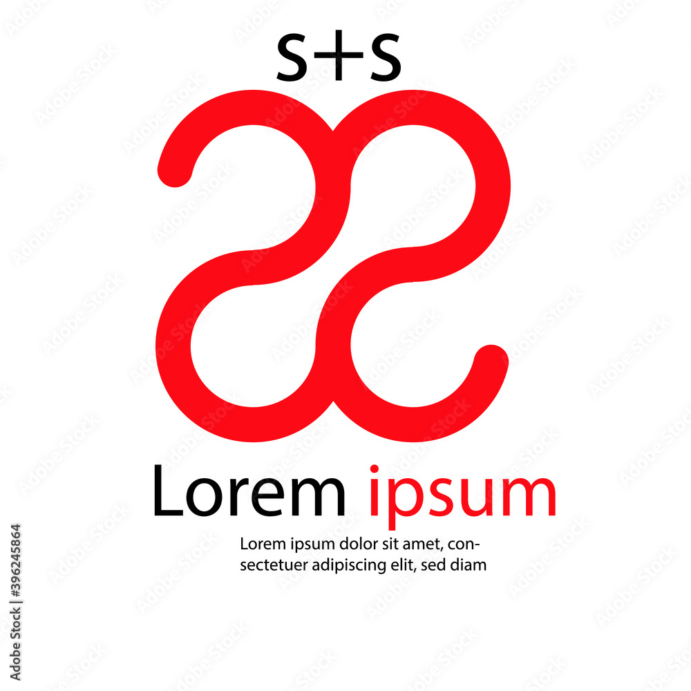 Fototapeta premium new creative s+s vector logo design .