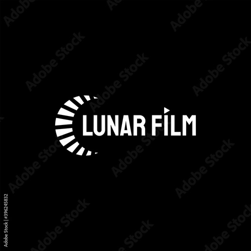 Lunar company film logo with moon design 