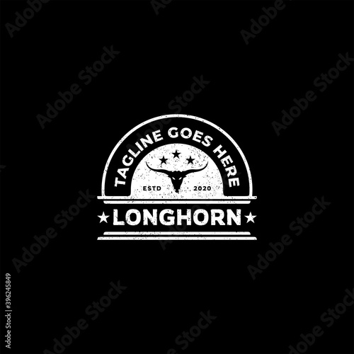 Texas longhorn, country western bull cattle vintage retro logo