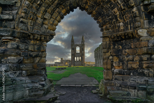 Fényképezés Archway at St Andrews cathedral, Fife, Scotland.