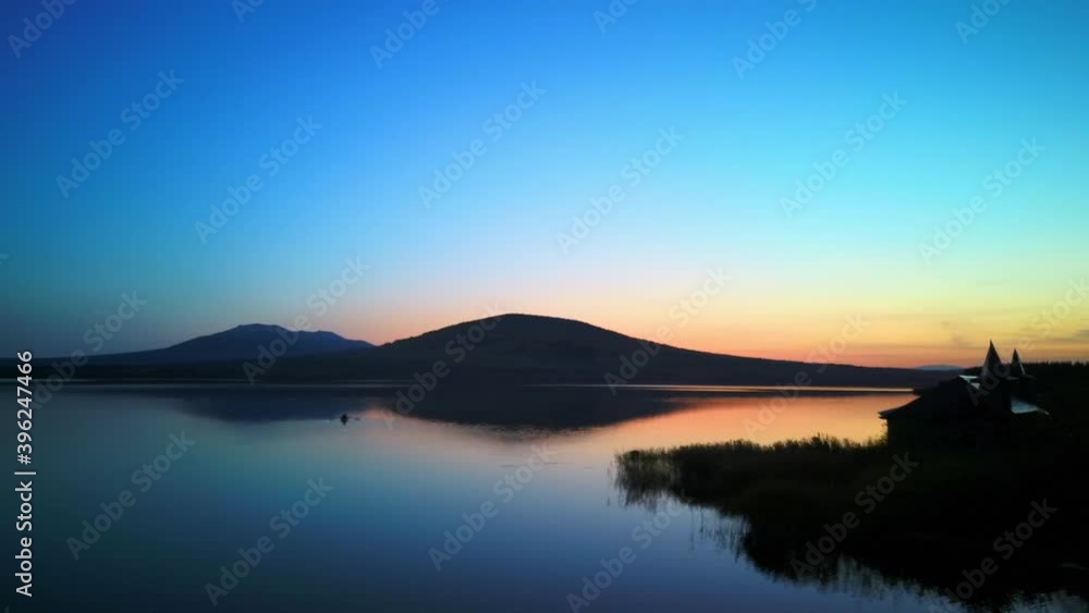 Aerial video of beautiful mountain lake on a frosty autumn morning. Aerial video of beautiful mountain lake on a frosty autumn morning.