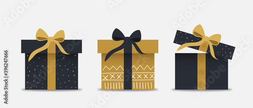 Vector illustration of various holiday gift boxes