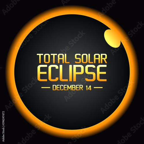vector graphic of total solar eclipse good for total solar eclipse celebration. flat design. flyer design.flat illustration.