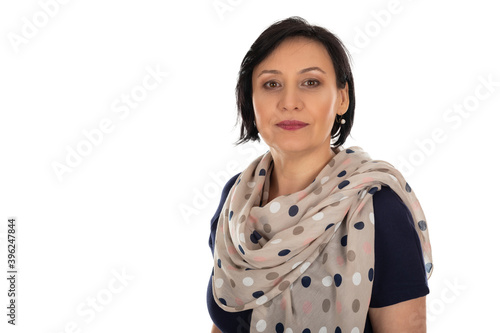 Charming woman with scarf