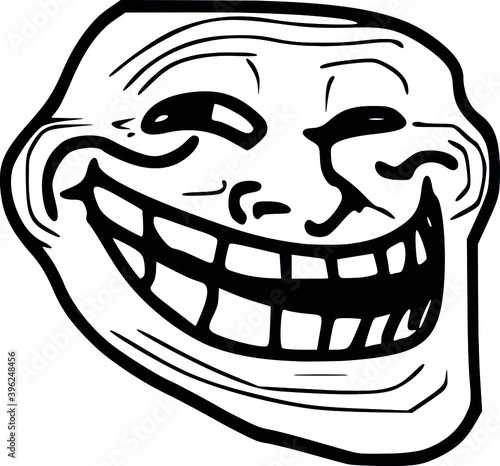 Troll Face Meme Template For Social Media Stock Vector Adobe Stock