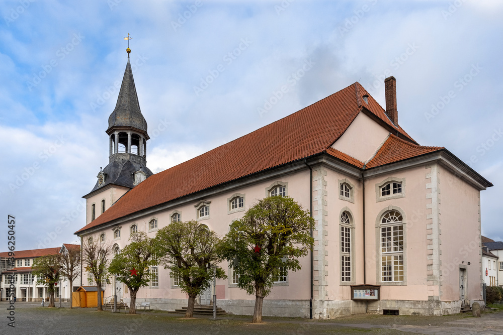 Historical church in old town of Gifhorn, Germany.