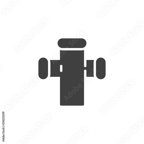 Water piping system vector icon. filled flat sign for mobile concept and web design. Pvc pipe fitting glyph icon. Symbol, logo illustration. Vector graphics