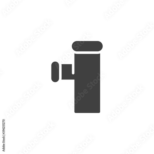 Pvc pipe fitting vector icon. filled flat sign for mobile concept and web design. Water piping system glyph icon. Symbol, logo illustration. Vector graphics