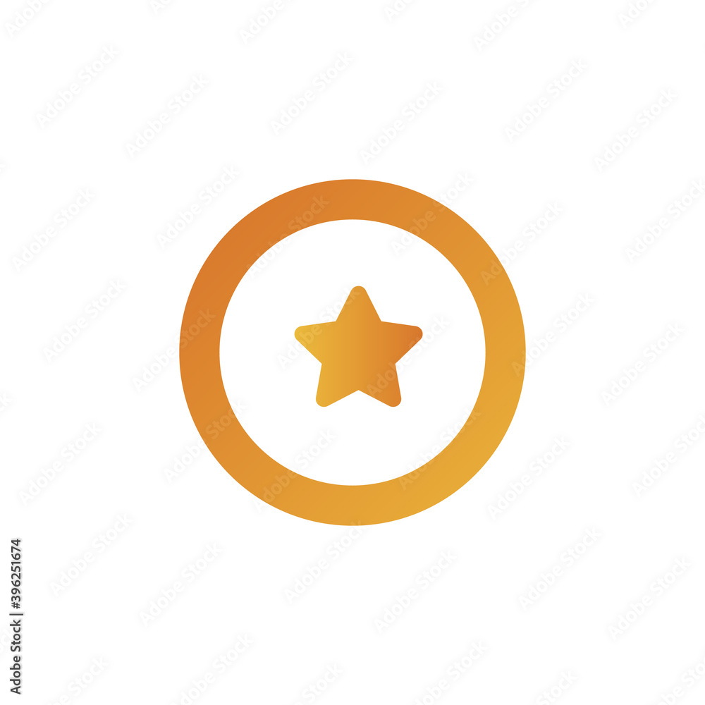 golden star in circle icon. Flat vector illustration in gold isolated on white background. EPS 10 golden star in circle icon. Flat vector illustration in gold isolated on white background. EPS 10
