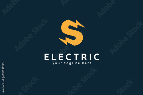 Letter S Electric Logo, letter S and lightning bolt combination , tunder bolt design logo template, vector illustration