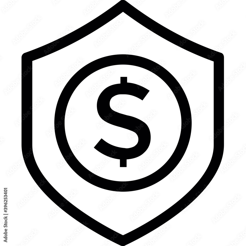 Obraz premium Banking Shield Flat Vector Icon 