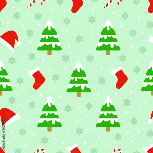 Beautiful Christmas seamless pattern, Christmas wrapping paper, vector.