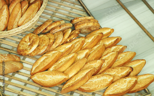 Fresh breads baked in the oven