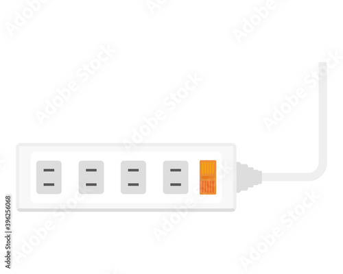 Vector illustration of power strip . Vector illustration of socket. Outlet icon.