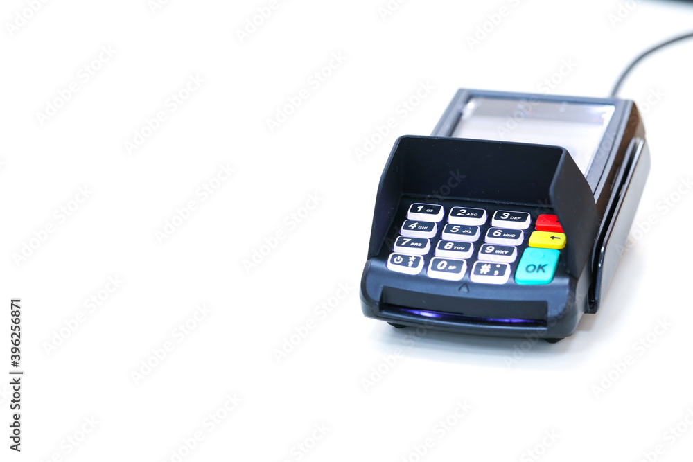 Credit card reader or POS terminal. Payment terminal. Credit card reader or POS terminal. Payment terminal.