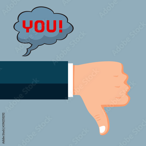 Boss Hand Thumps Down, illustration vector cartoon