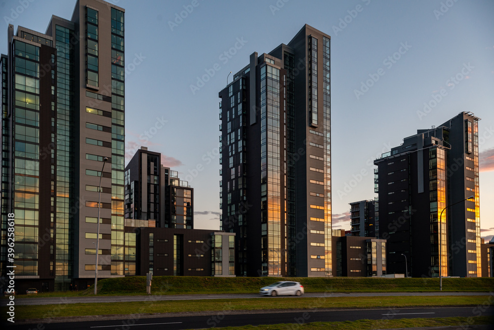 Fototapeta premium Modern Apartment Buildings and Offices in Reykjavik. Iceland
