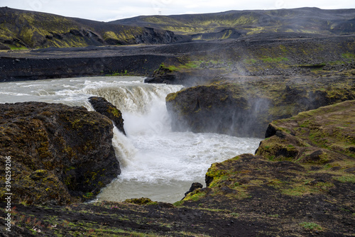 Hafragilsfoss is the very powerful waterfall on Iceland not far from its bigger brother Dettifoss. 