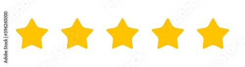 Product rating or customer review with gold stars and half star flat vector icons for apps and websites