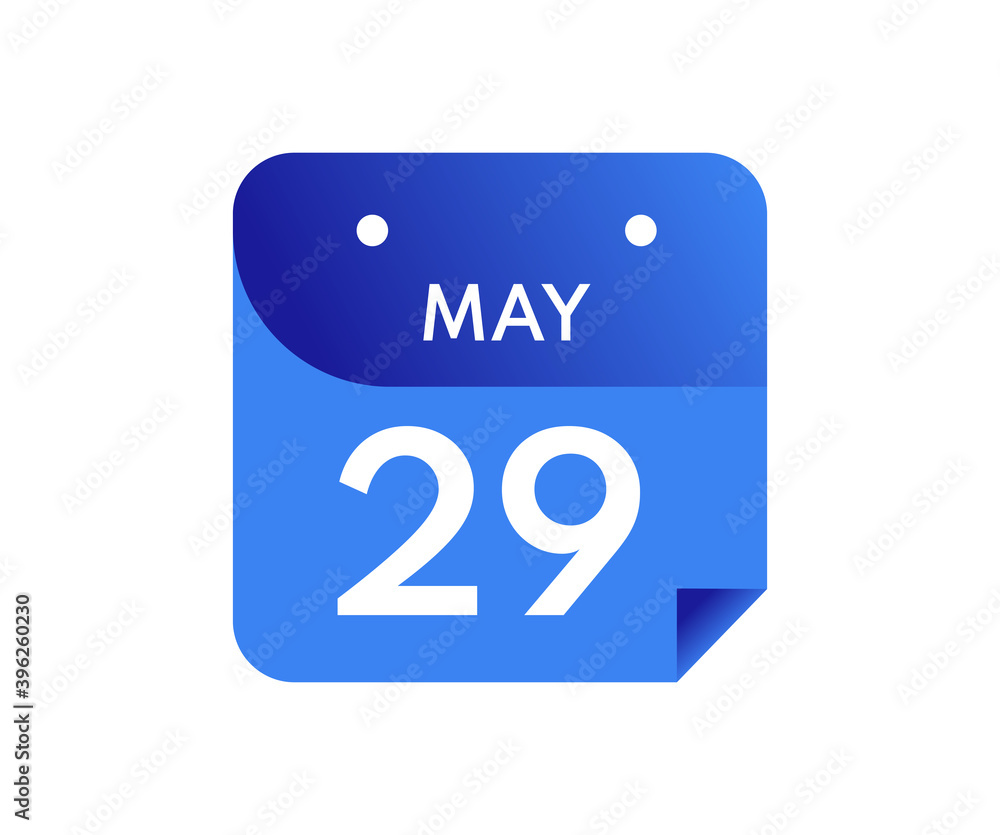 May 29 Date on a Single Day Calendar in Flat Style, 29 May calendar icon May 29 Date on a Single Day Calendar in Flat Style, 29 May calendar icon