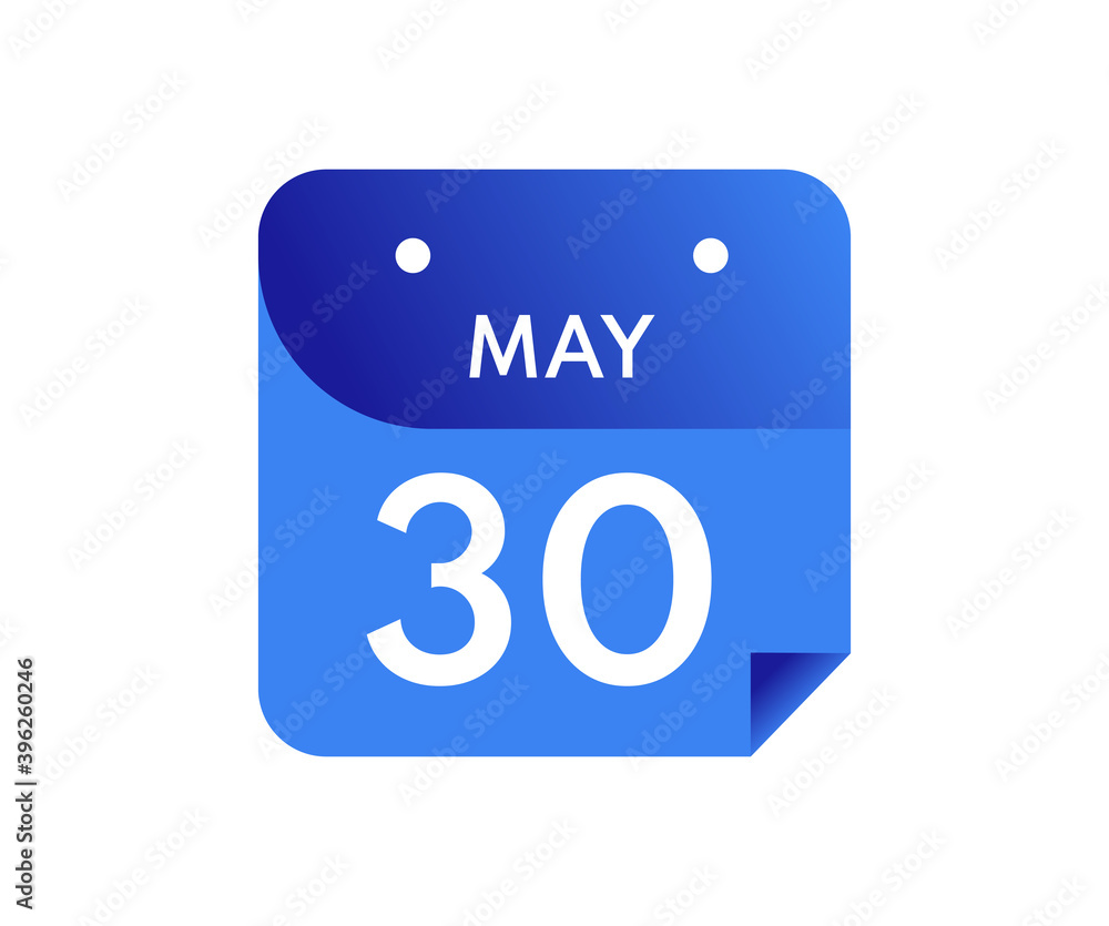 May 30 Date on a Single Day Calendar in Flat Style, 30 May calendar icon May 30 Date on a Single Day Calendar in Flat Style, 30 May calendar icon