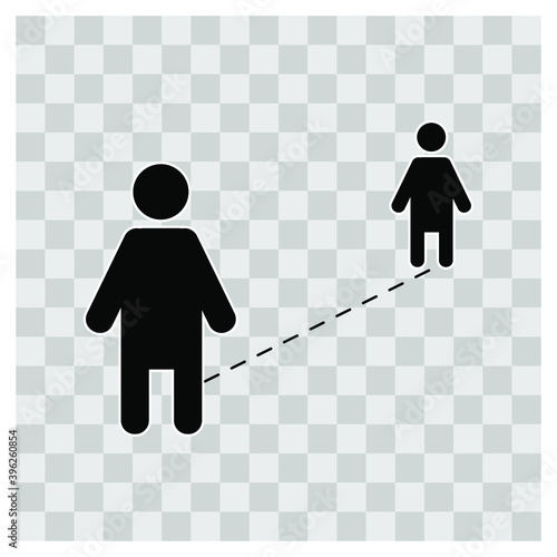 Social distancing icon. Keep the 1-2 meter distance. Coronovirus epidemic protective. Vector illustration