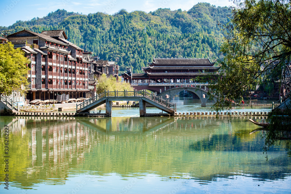 Beautiful landscape of Hunan Xiangxi Fenghuang Ancient City Beautiful landscape of Hunan Xiangxi Fenghuang Ancient City