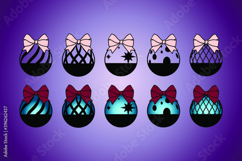 set of christmas decorations new Year 
