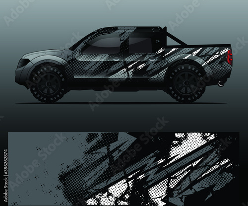 Truck decal graphic wrap vector, abstract background