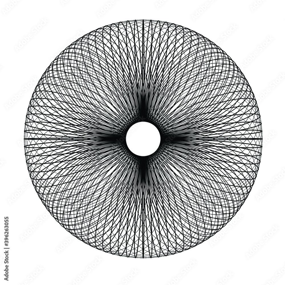 Obraz premium Circle lines . Vector Illustration .Technology round Logo . Design Globe element . Abstract Geometric shape . Spirograph