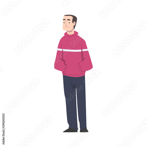 Young Male Character Showing Rejection and Refusal Gesture with Her Face Vector Illustration