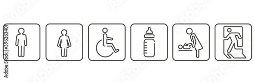  icon of toilet restroom exit vector
