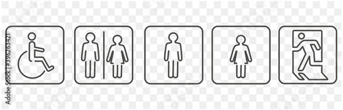  icon of toilet restroom exit vector
